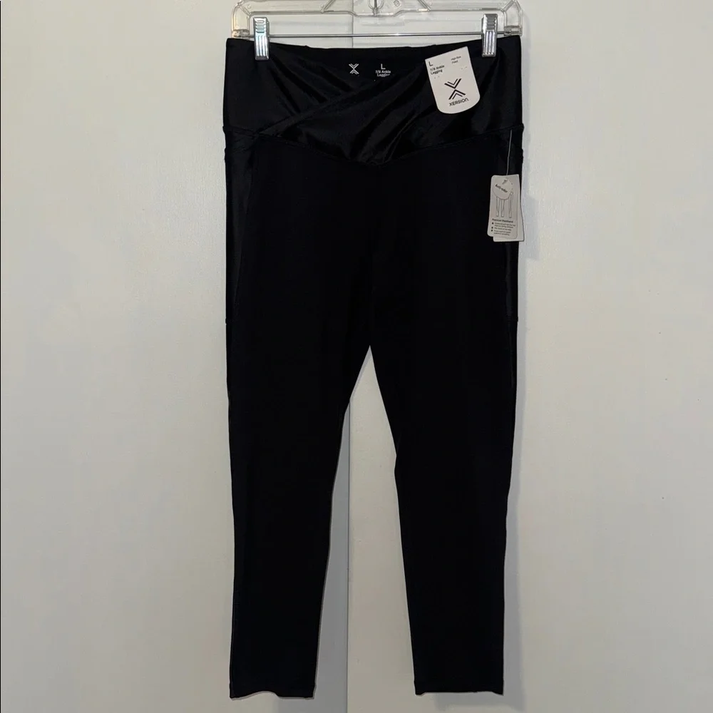 Xersion Move Legging High Rise 7/8 Ankle Leggings w Side Pockets Women’s L Large